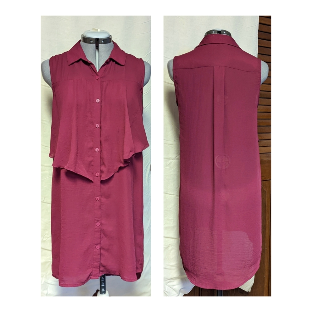 Sleeveless layered blouse, long